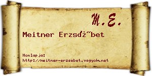 Meitner Erzsébet névjegykártya